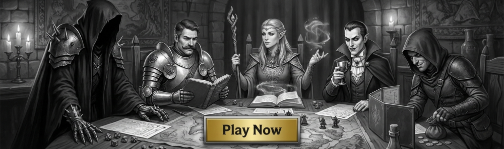 Fantasy characters playing Dungeons and Dragons